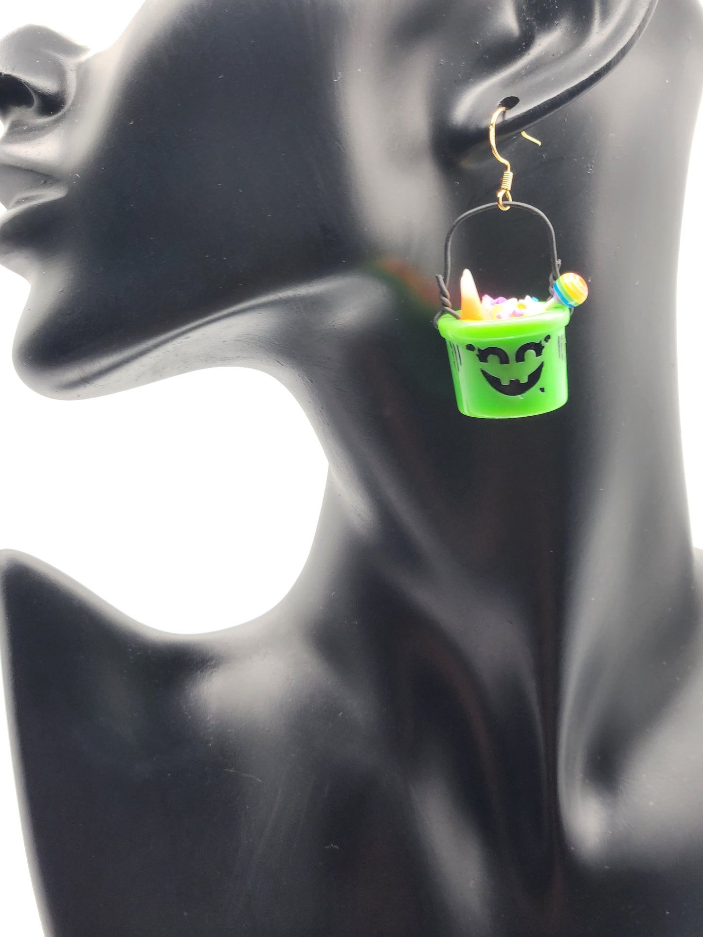 Pumpkin Candy Earrings – Halloween Bucket Jewelry | Fun Jack-o’-Lantern Statement Earrings for Spooky Season
