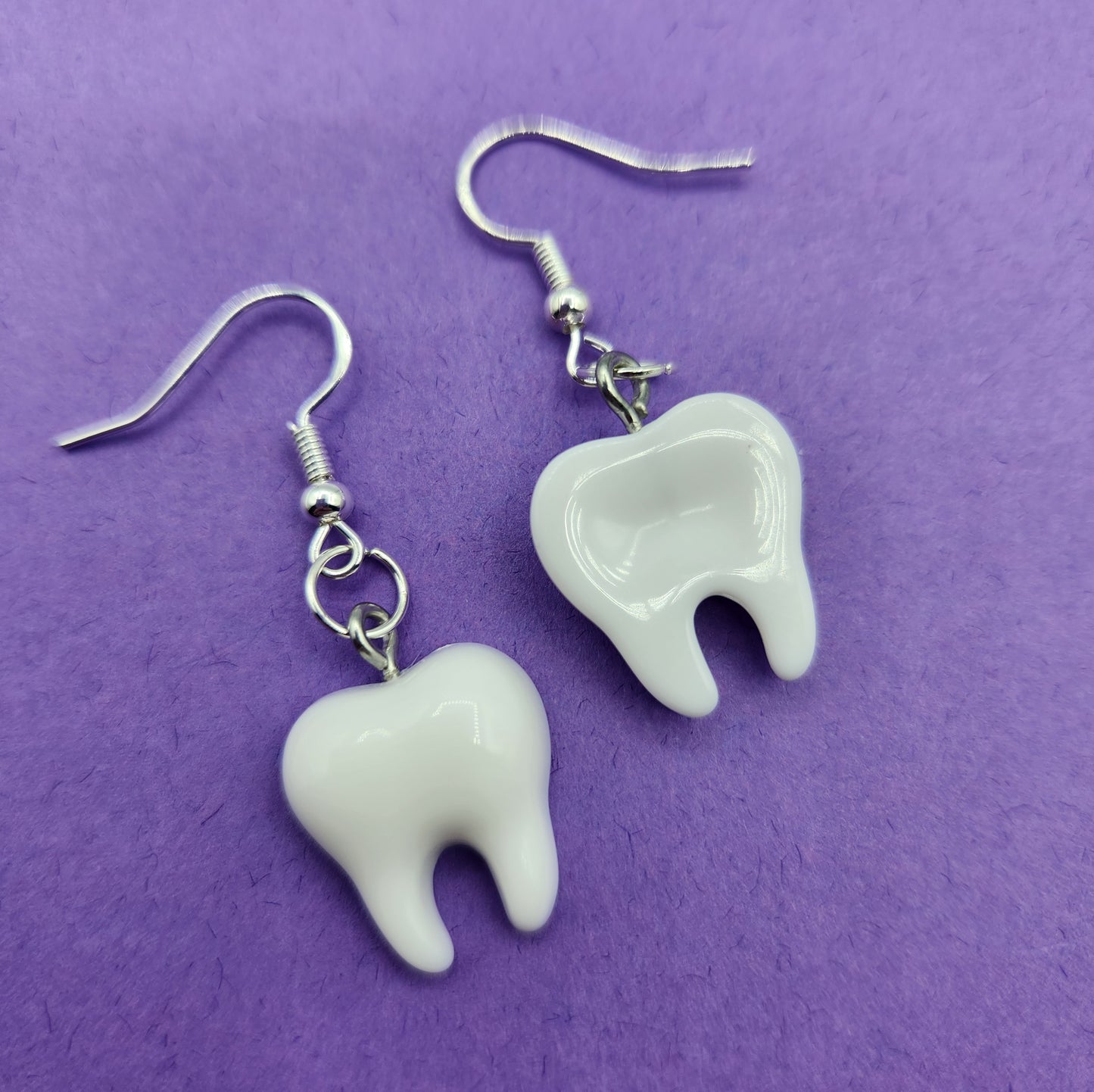 Tooth Earrings – Funny Dental Jewelry for Dentists & Students | Quirky Statement Earrings | Unique Gift for Dental Hygienists & Halloween