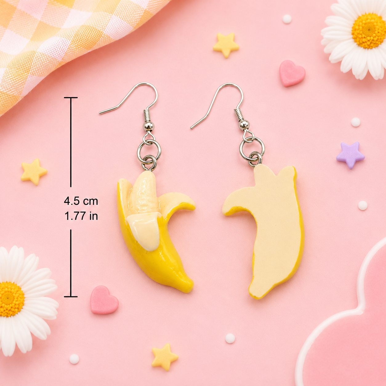 Go bananas with these quirky yellow fruit earrings