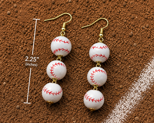 Baseball Dangle Earrings