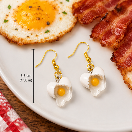 Fried Egg Earrings – Funny Breakfast Earrings