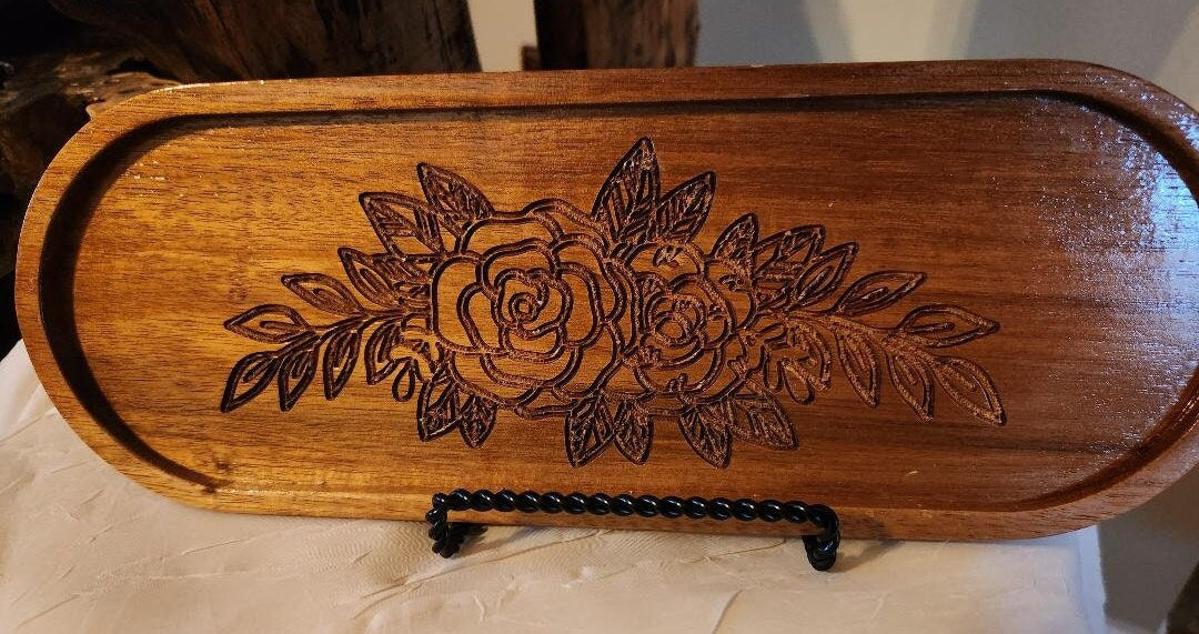 Oval Rose Jewelry Tray