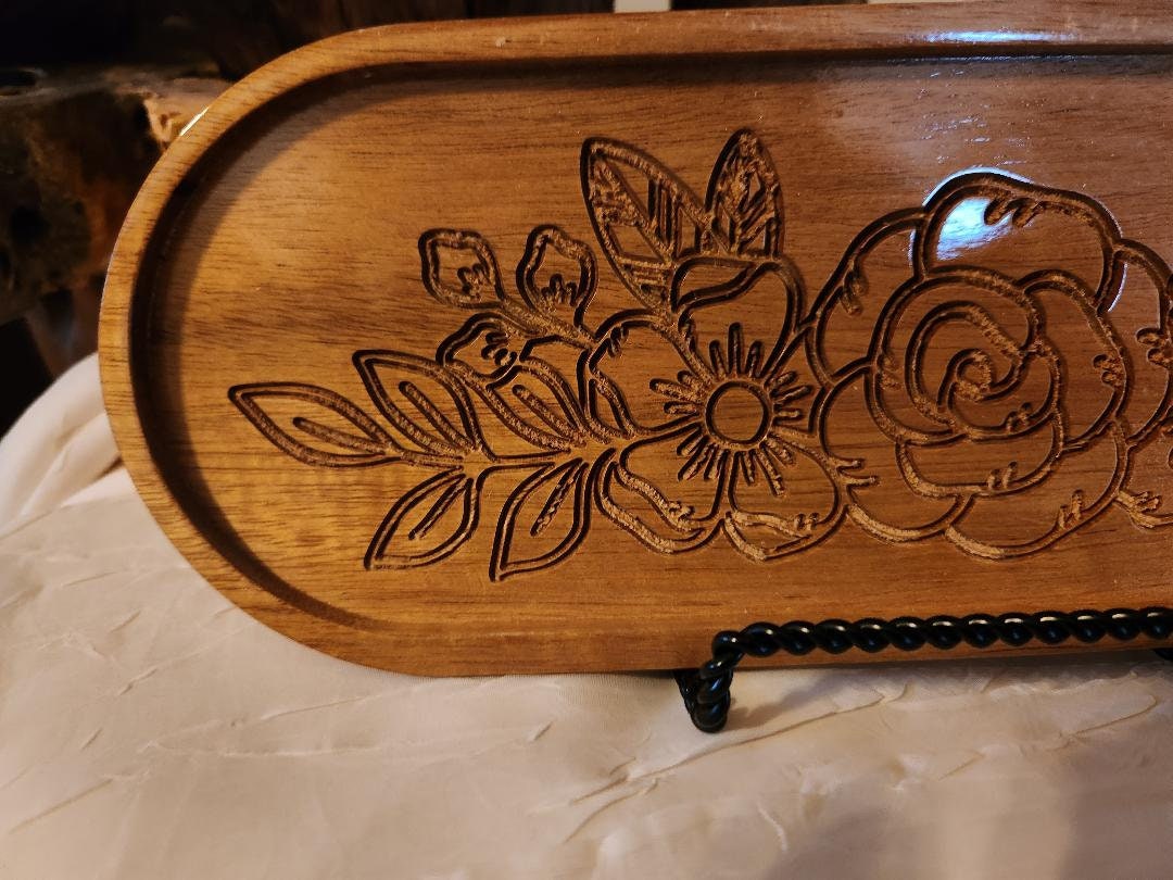 Oval Floral Jewelry Tray
