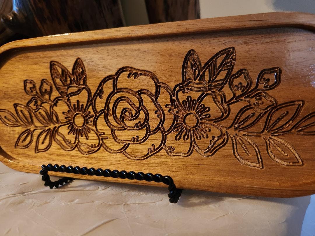Oval Floral Jewelry Tray