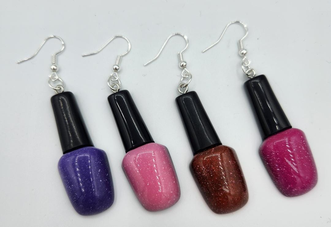 Bottle of Nail Polish Earring
