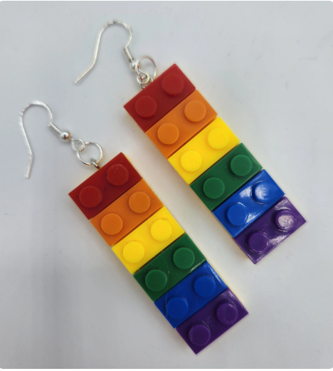 Build your look brick by brick with these playful building block-style earrings!