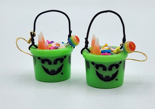 Pumpkin Candy Earrings – Halloween Bucket Jewelry | Fun Jack-o’-Lantern Statement Earrings for Spooky Season