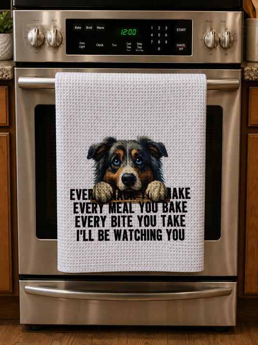 Dog Kitchen Towel – Australian Sheppard - Funny Pet Lover Gift | Cute Dog Hand Towel for Kitchen Décor