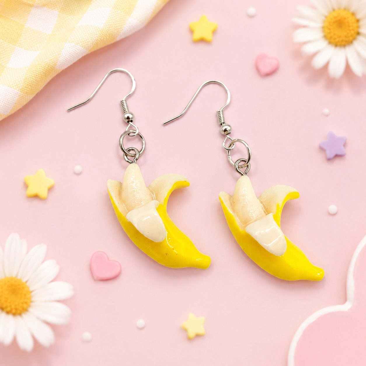 Go bananas with these quirky yellow fruit earrings