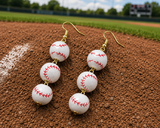 Baseball Dangle Earrings