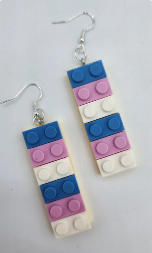 Build your look brick by brick with these playful building block-style earrings!