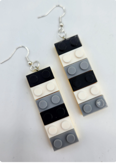 Build your look brick by brick with these playful building block-style earrings!