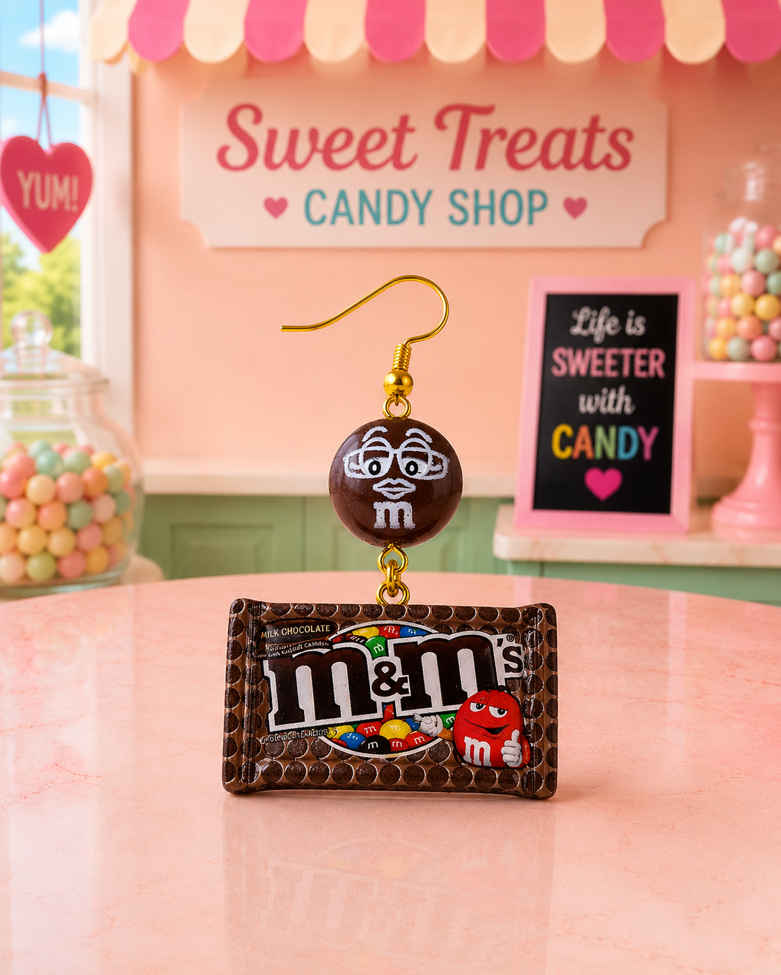 M & M earrings