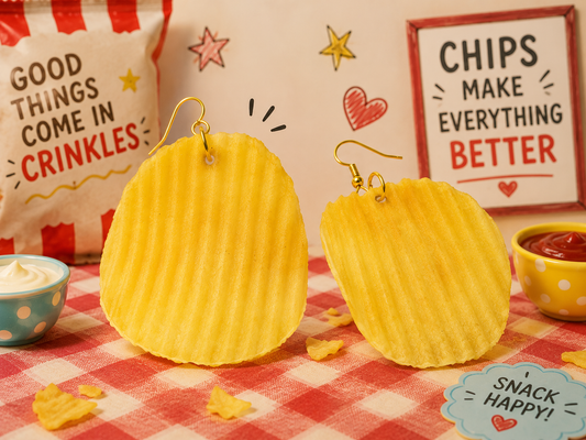 Potato Chip Earrings – Funny Snack Lover