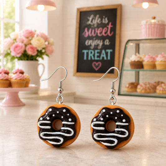 Donut Earrings – Cute Dessert Dangle Earrings for Food Lovers