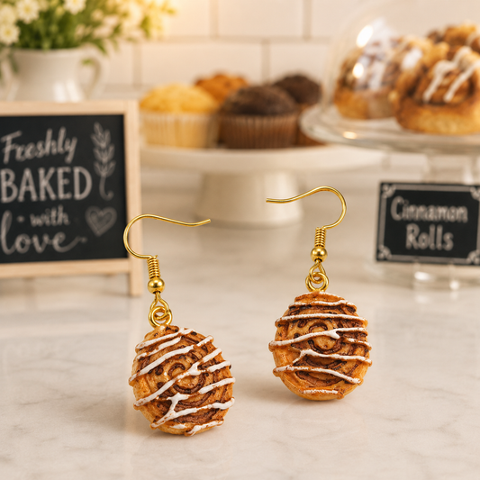Cinnamon Roll Earrings – Cute Bakery Earrings