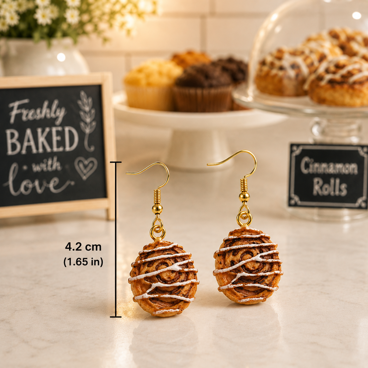 Cinnamon Roll Earrings – Cute Bakery Earrings