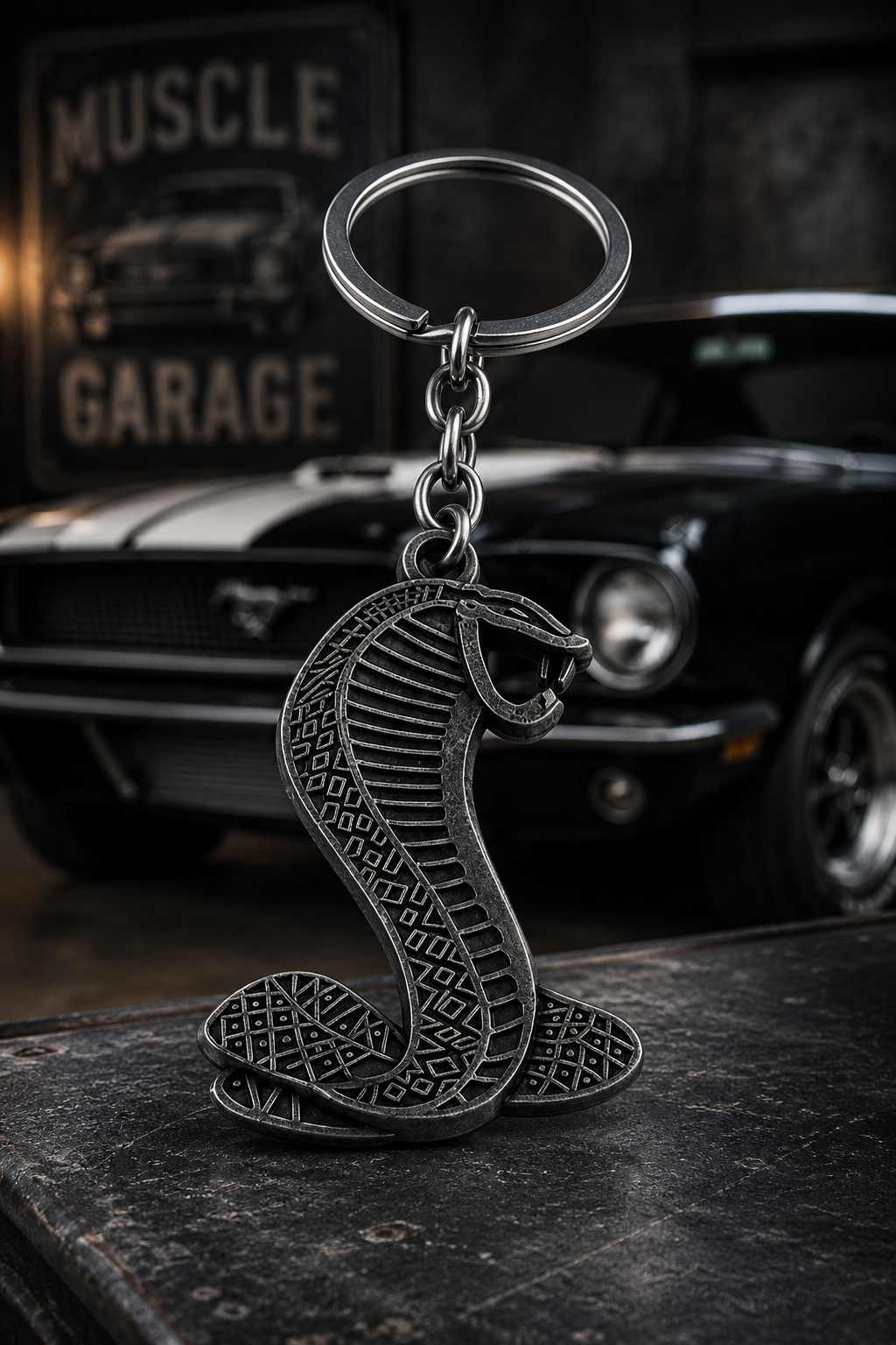 Cobra Muscle Car Keychain