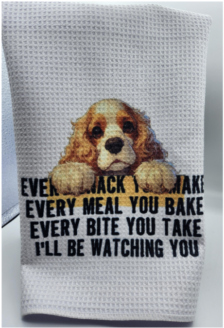 Dog Kitchen Towel – Cocker Spaniel - Funny Pet Lover Gift | Cute Dog Hand Towel for Kitchen Décor