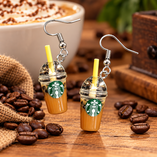 Mini Iced Coffee Earrings – Coffee Dangle Earrings