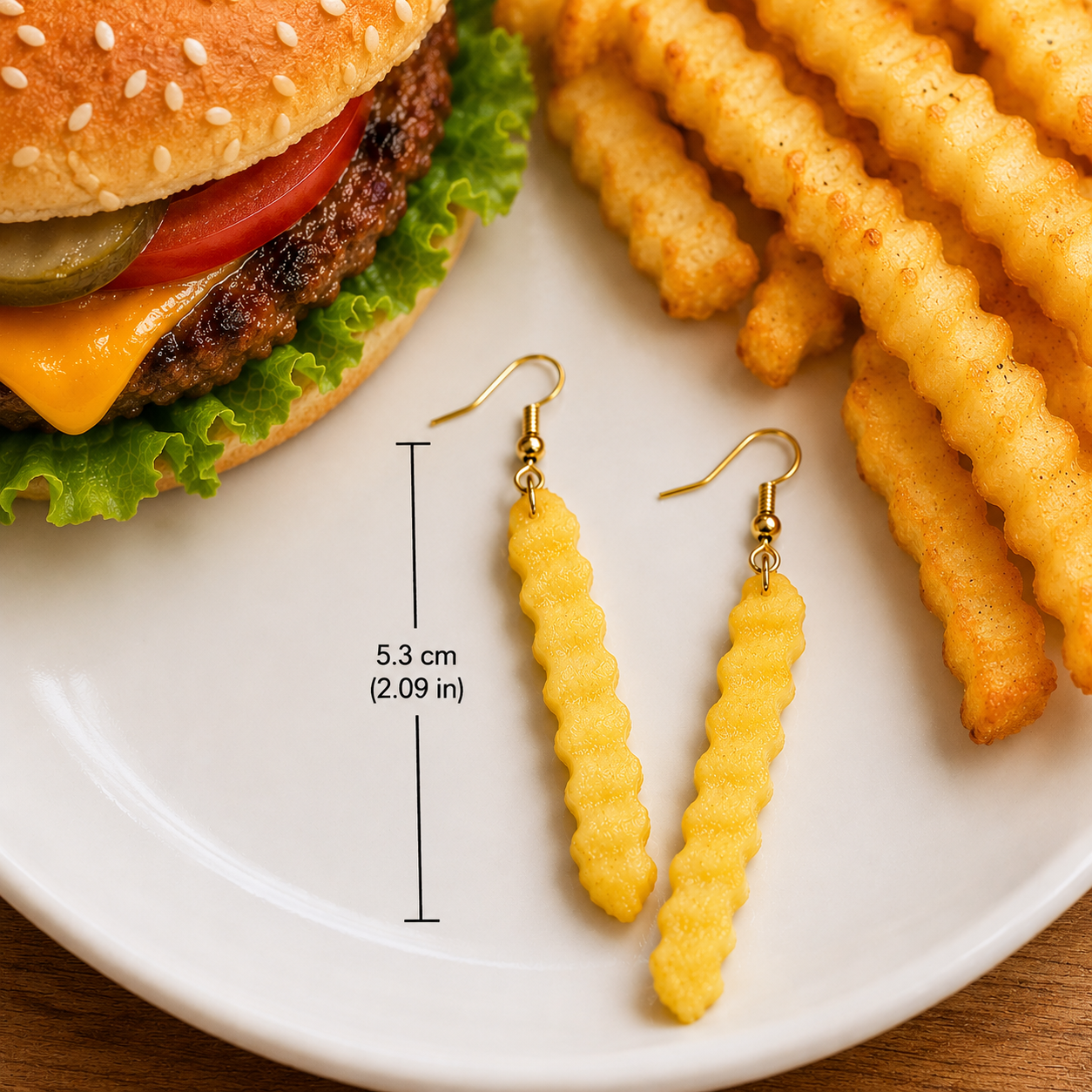 Crinkle Fry Earrings – Fun Fast Food Jewelry,