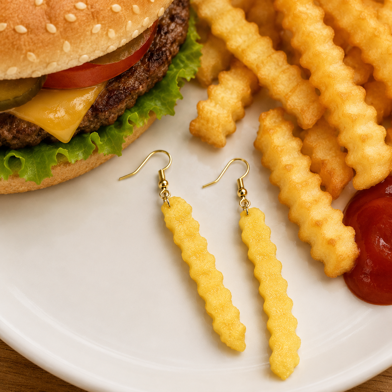 Crinkle Fry Earrings – Fun Fast Food Jewelry,