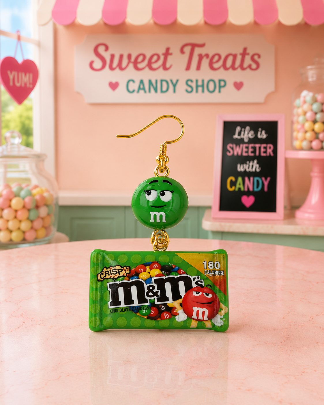 M & M earrings