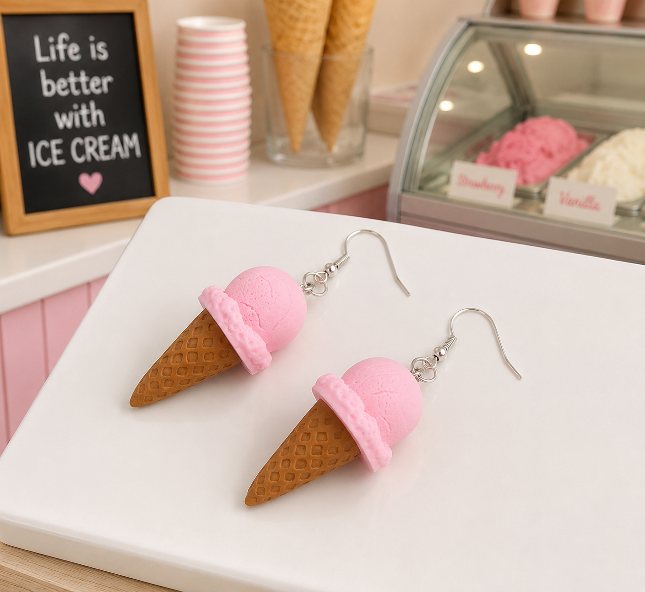 Ice Cream Cone Earrings