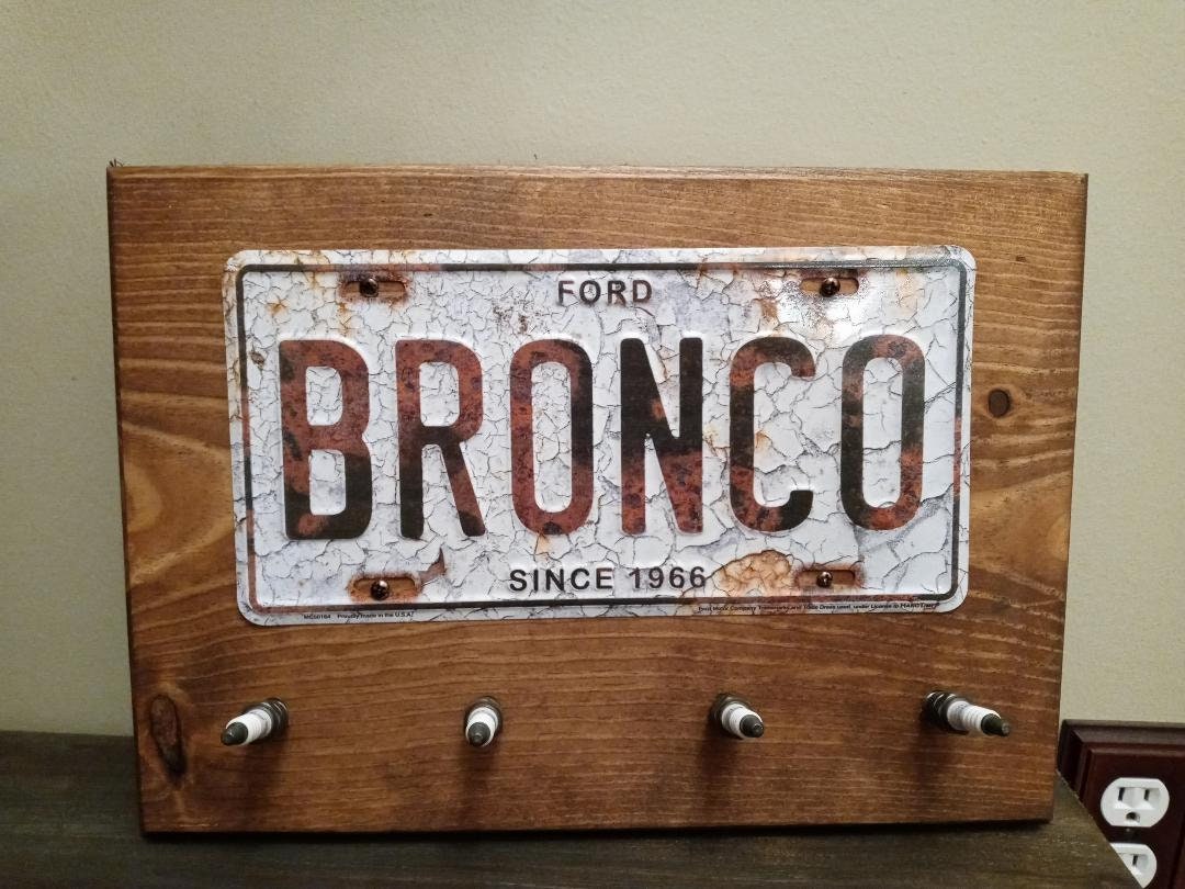 Ford Bronco Spark Plug car sign coat hook key holder garage Birthday gift for him or her, Thank you gift, housewarming man cave for dad