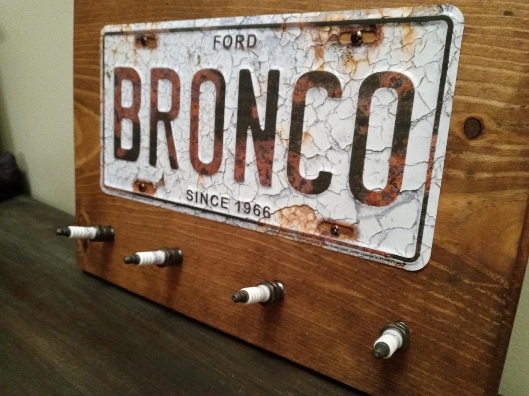 Ford Bronco Spark Plug car sign coat hook key holder garage Birthday gift for him or her, Thank you gift, housewarming man cave for dad