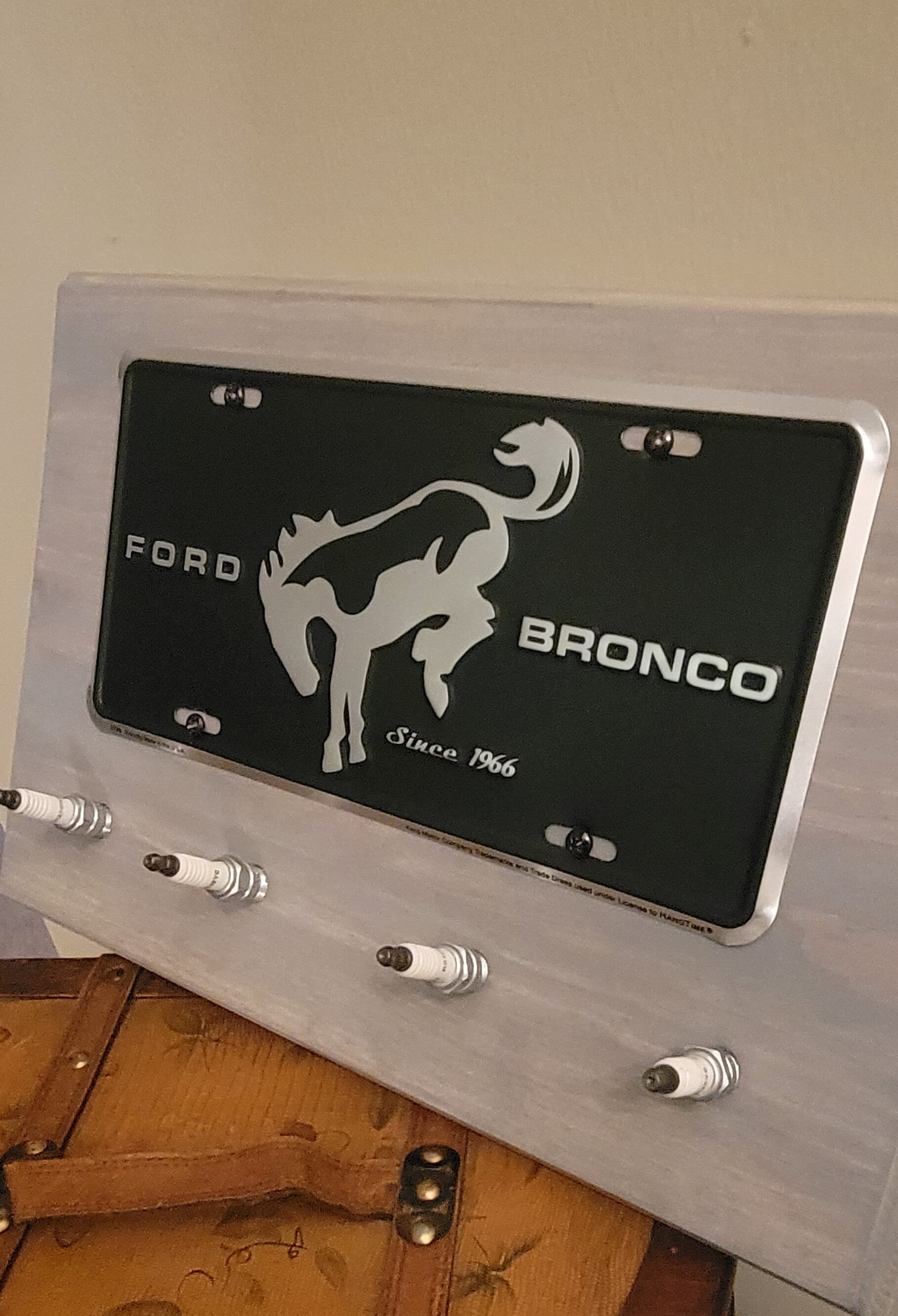 Black Ford Bronco Spark Plug car sign coat hook key holder garage Birthday gift for him or her, Father's day, housewarming man cave for dad