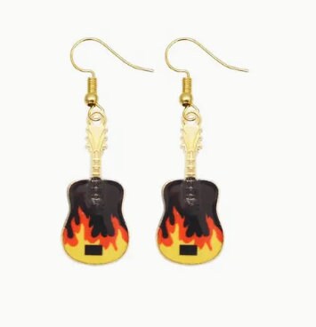 Guitar Earrings for musicians bands