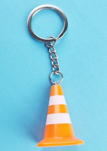 Orange Traffic Cone Keychain