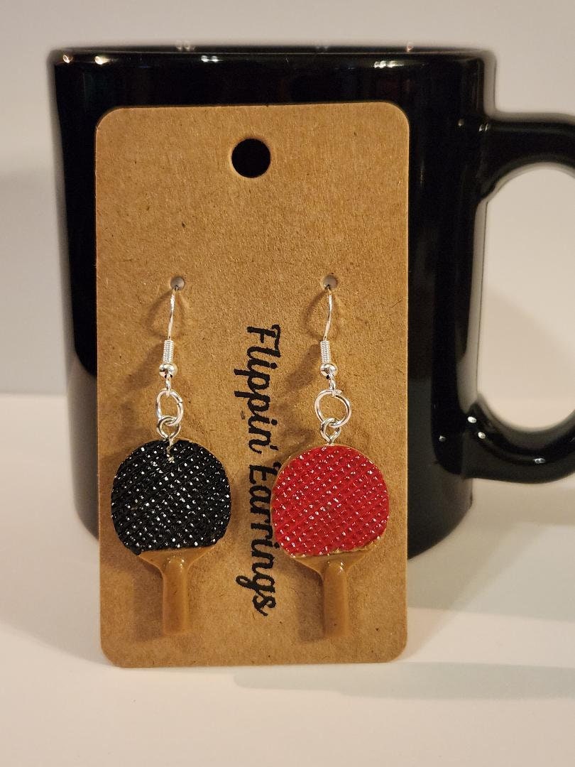 Ping Pong Paddle Earrings