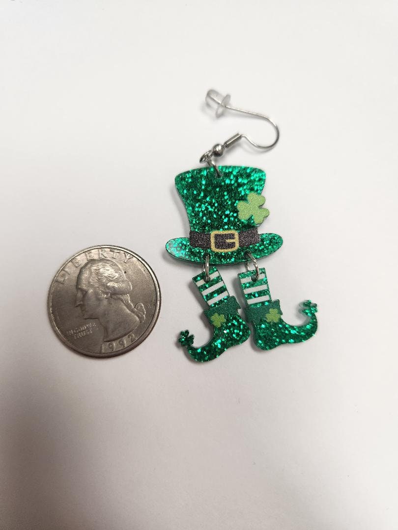 St. Patrick Day Earrings w/ Hat