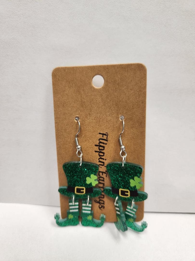 St. Patrick Day Earrings w/ Hat