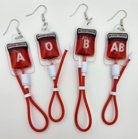 Blood Bag Earrings fake blood