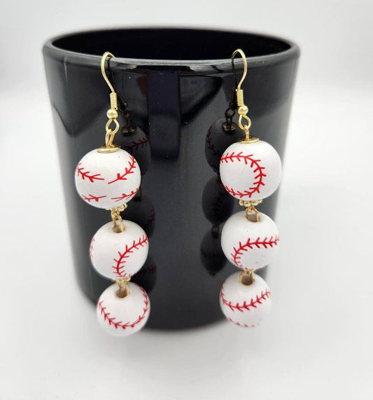 Dangling Baseball Earrings