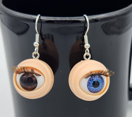 Eyeball Earrings either blue or brown