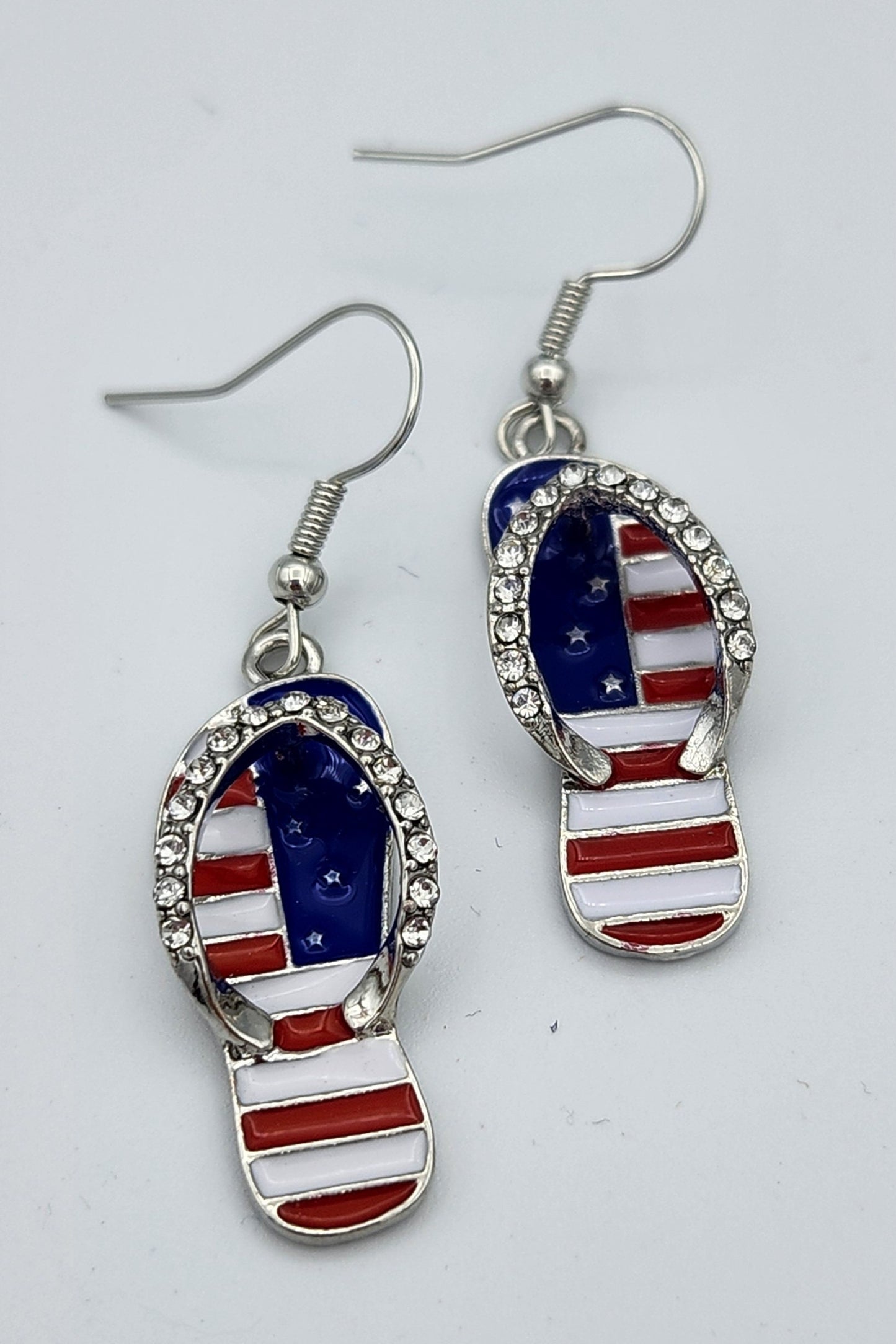 Cute Bling Patriotic fip flops Earrings