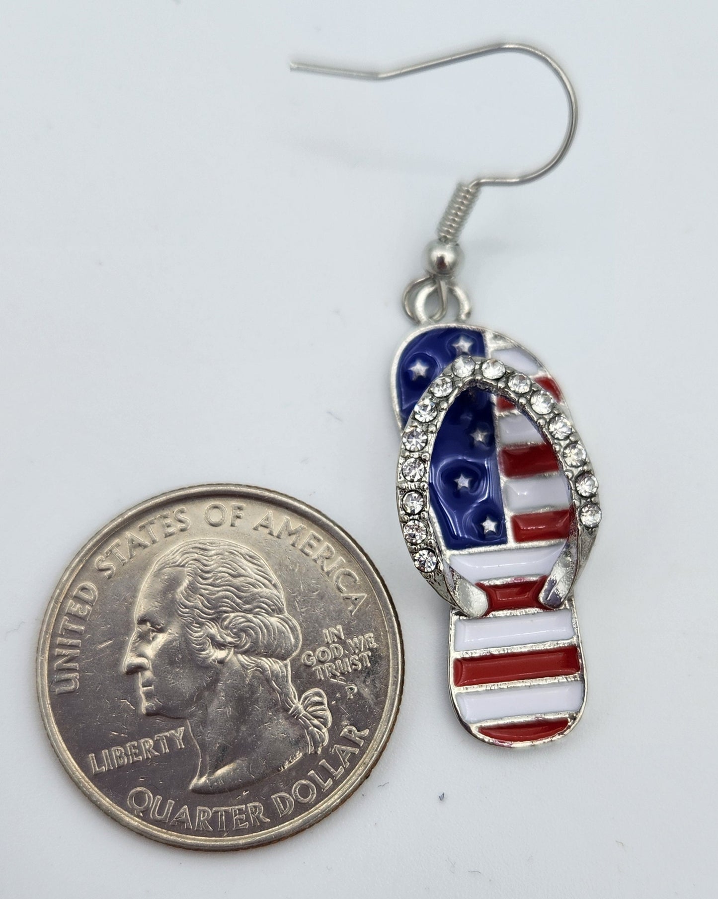 Cute Bling Patriotic fip flops Earrings