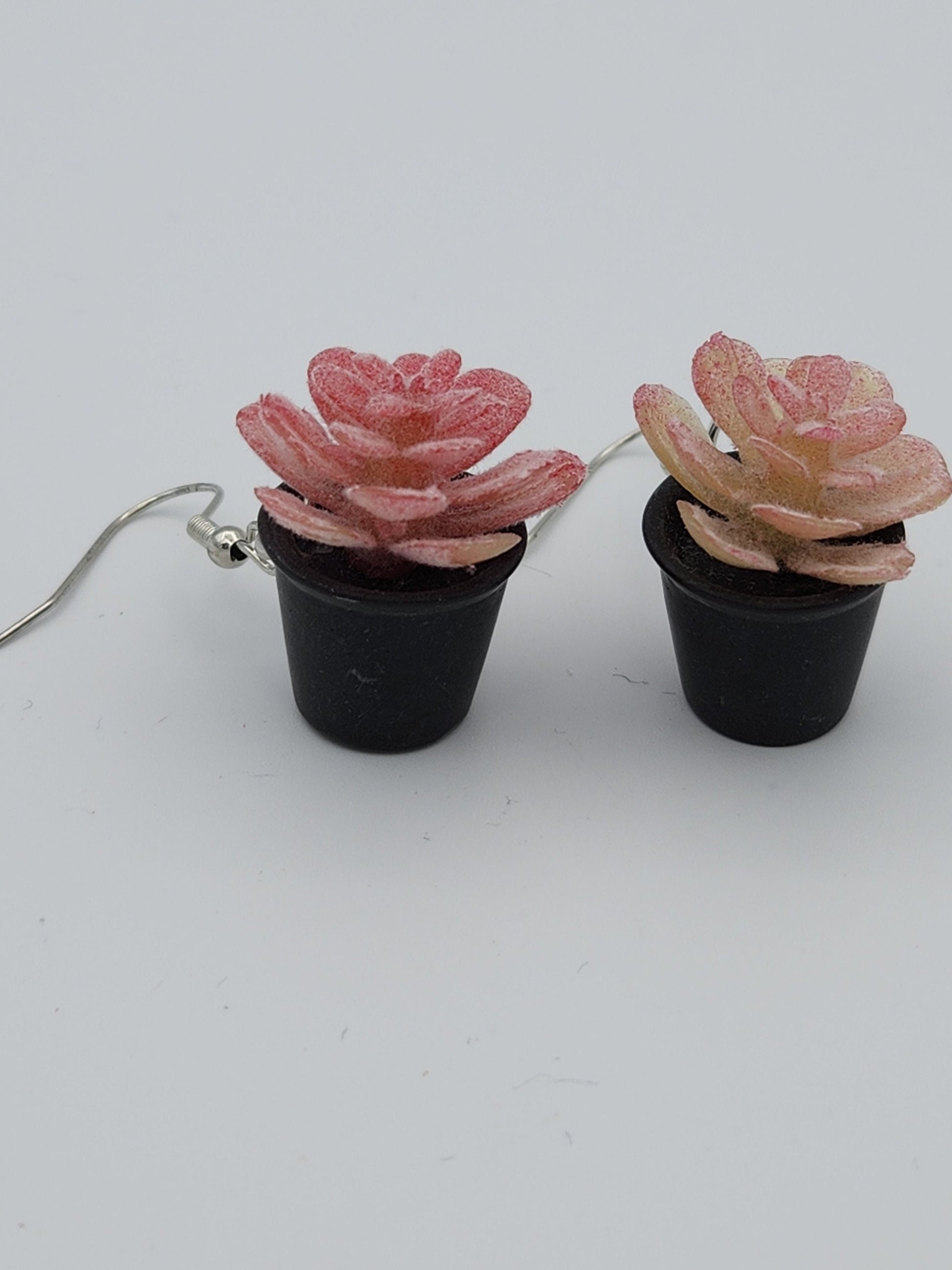 Green Succulent Plant Earrings