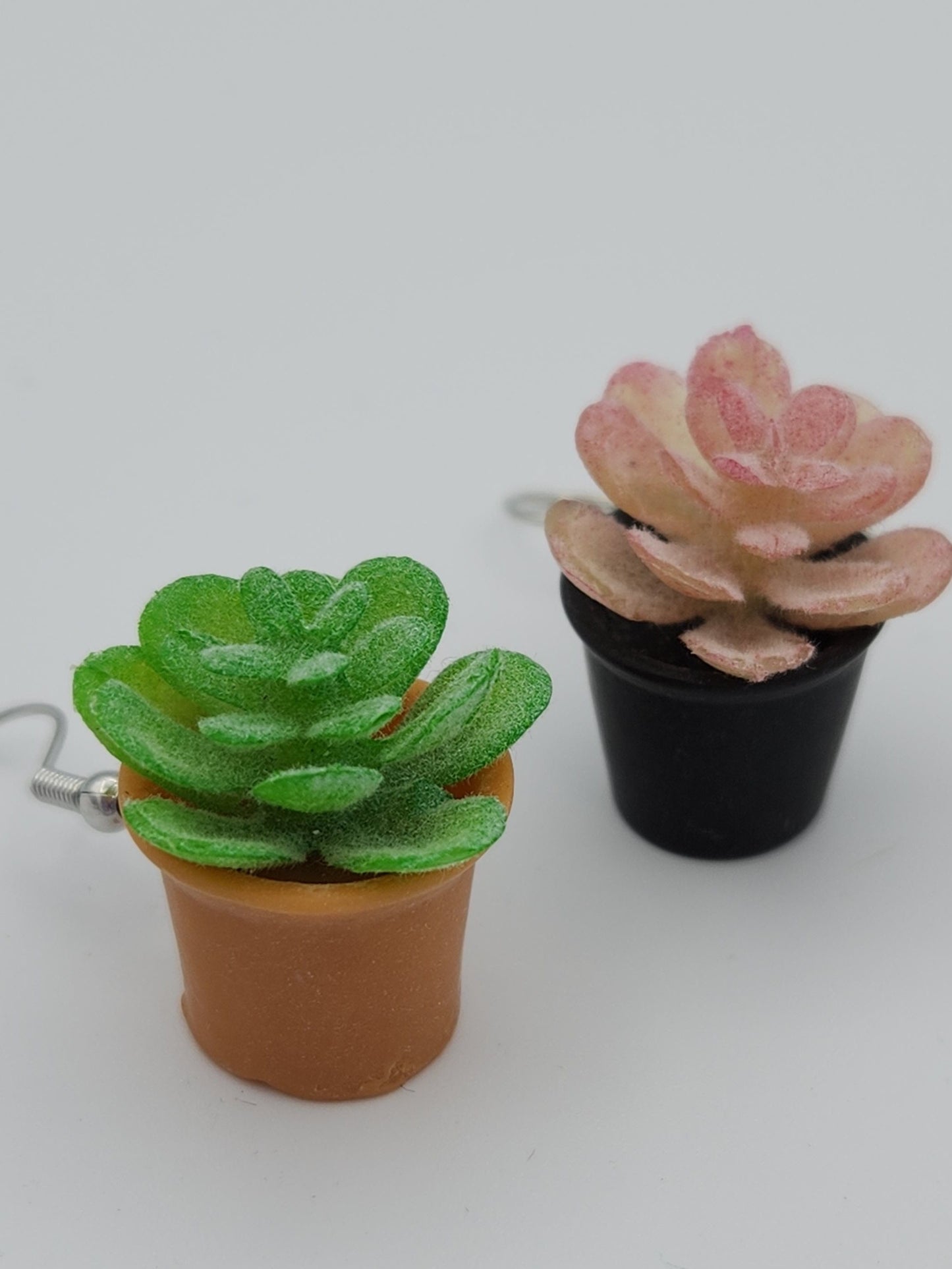 Green Succulent Plant Earrings