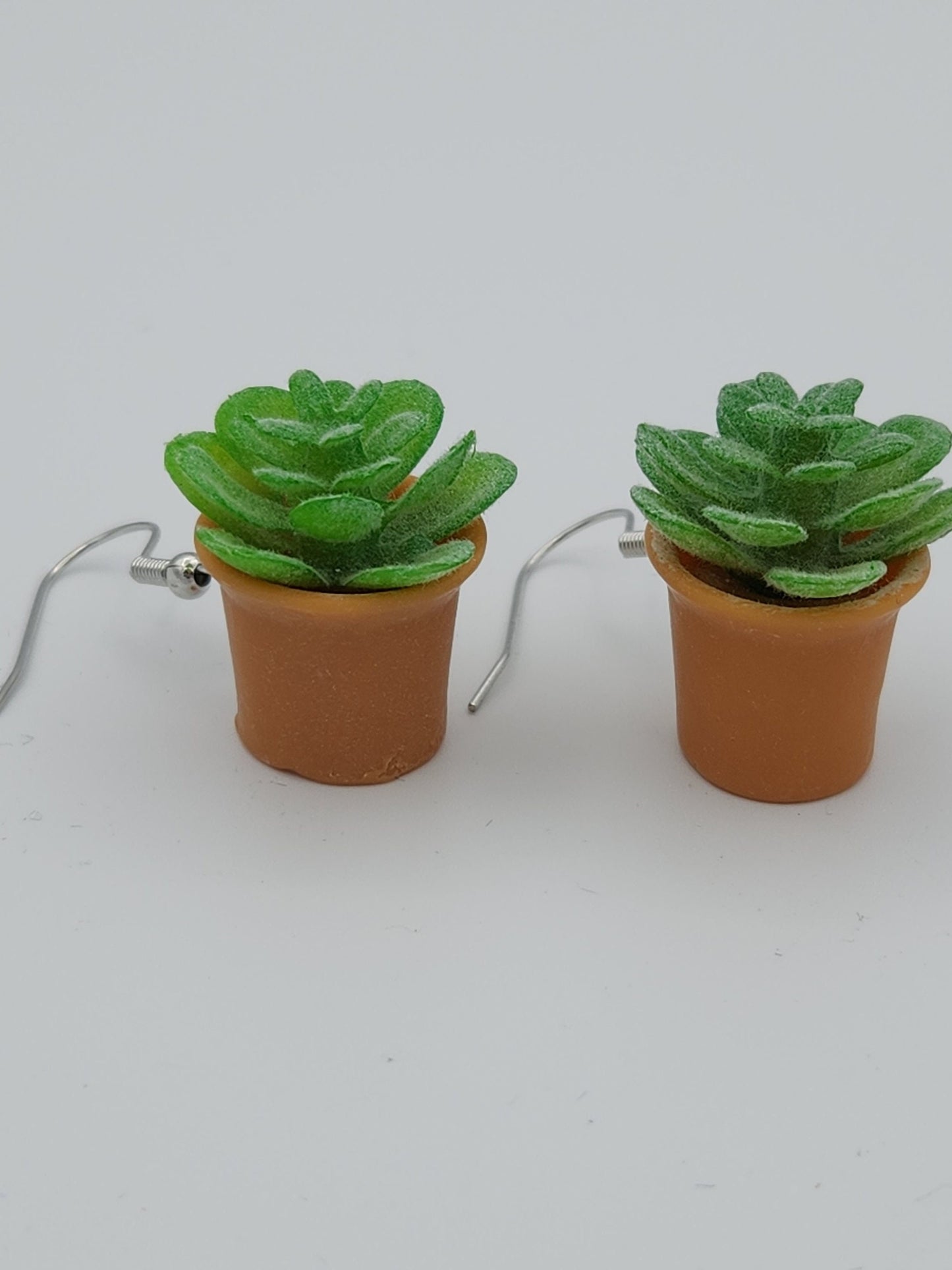 Green Succulent Plant Earrings