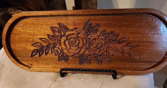 Oval Rose Jewelry Tray
