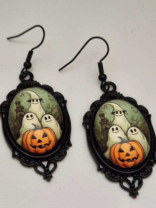 Ghost Cameo Earrings