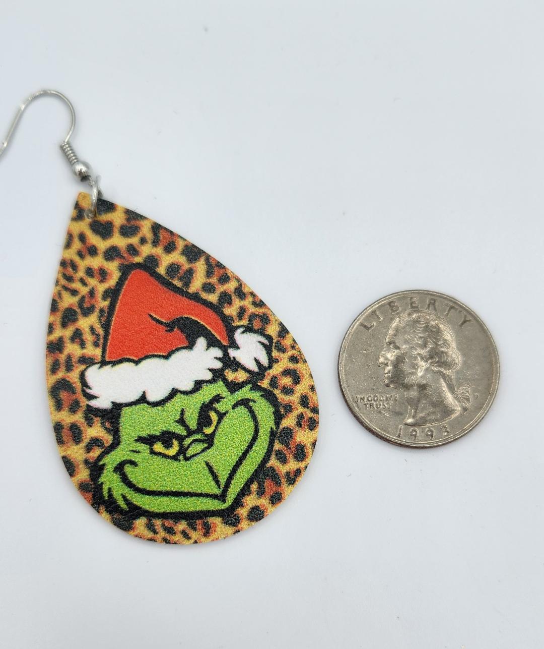 Grinch Leopard Print earrings