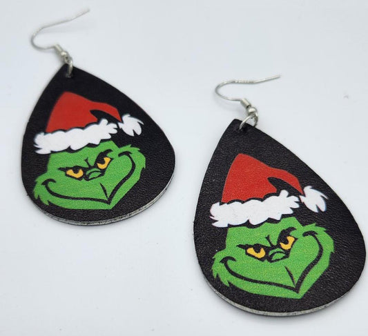 Grinch Print earrings