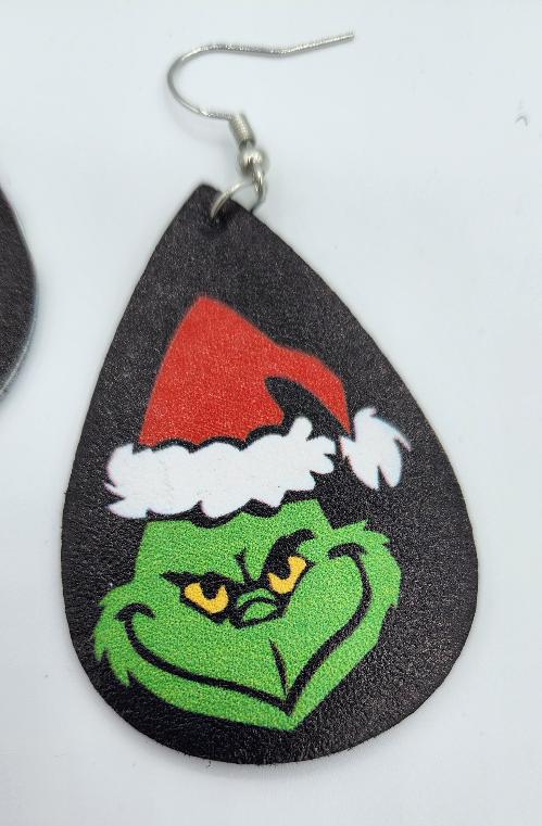 Grinch Print earrings