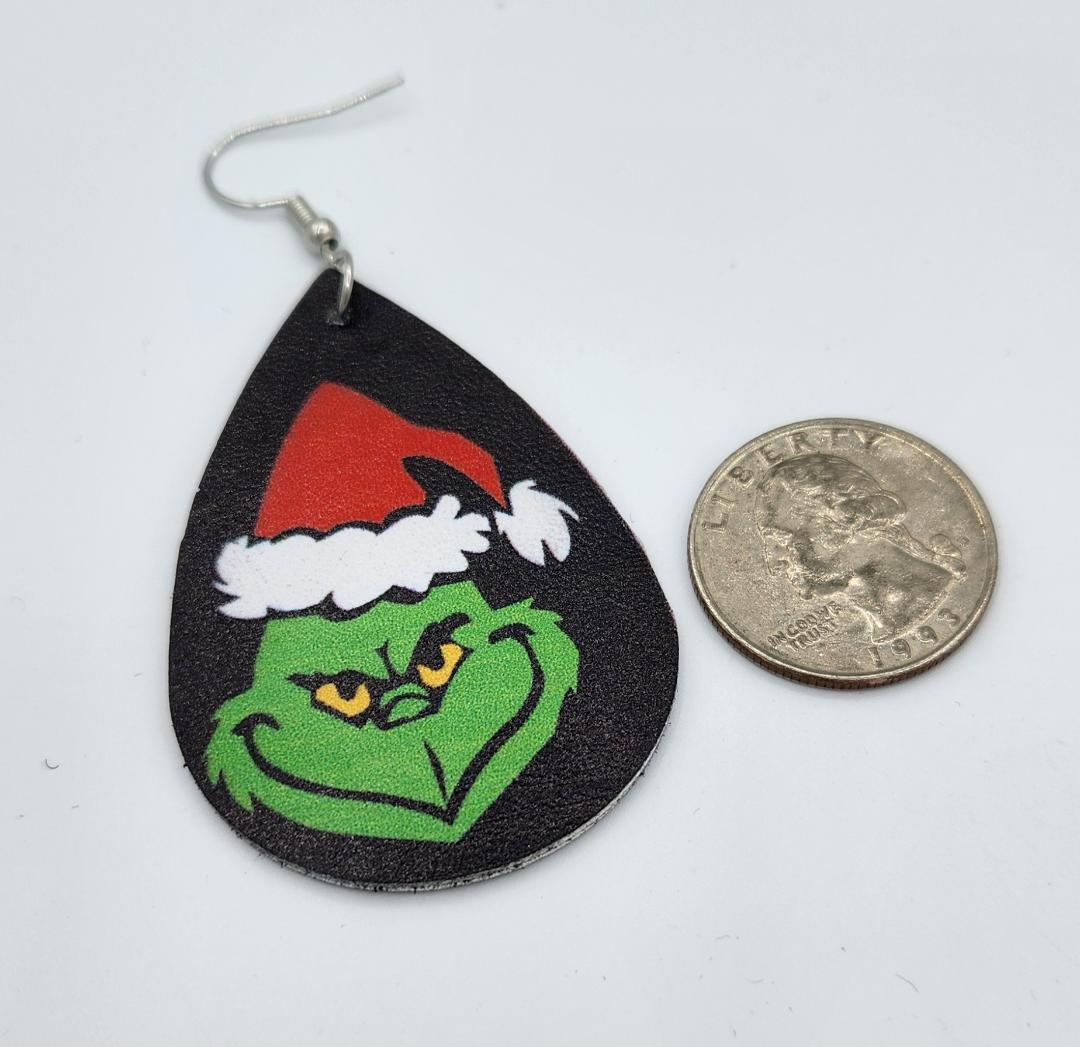 Grinch Print earrings